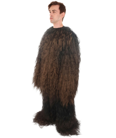 Unisex Hairy Warrior Ape Military Leader Resistance Fighter Yeti Dark Brown- Cosplay Costume