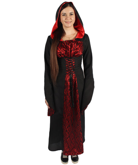 Adult Women's Deluxe Horror Vampiress  Costume | Black Halloween Costume