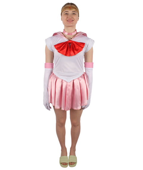 Anime Manga Sailor Chibi Costume Set| Uniform Dress with Head Band Neck Band and Hand Gloves| Flame-retardant Synthetic Materials