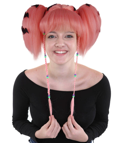 Womens Bat Angel Multi color Halloween Wig | Premium Breathable Capless Cap