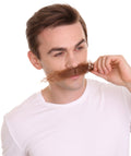 Men's Doctor Video Game Supervillain Long Curly Mustache| Multiple Color Options