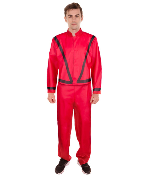 Adult Men's Thriller Red Suit Celebrity Costume |  Red Cosplay Costume