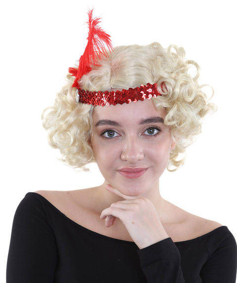 Hollywood Feather Flapper Womens Wig | Blond Character Cosplay Halloween Wig