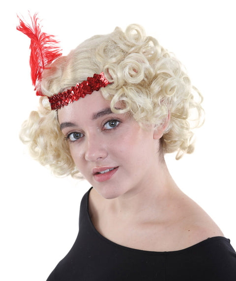 Hollywood Feather Flapper Womens Wig | Blond Character Cosplay Halloween Wig