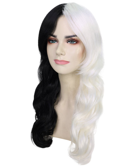 HPO Adult Women's Glow-In-The-Dark Long Curly Wavy Party Wig  in Multiple Color | GID Wigs | Premium Breathable Capless Cap