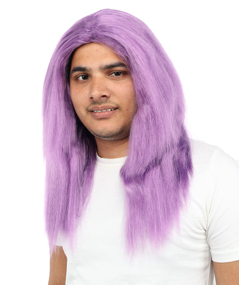 Rainbow Rapper | Multiple color Straight Medium Length Music Icon Wig | Premium Halloween Wig