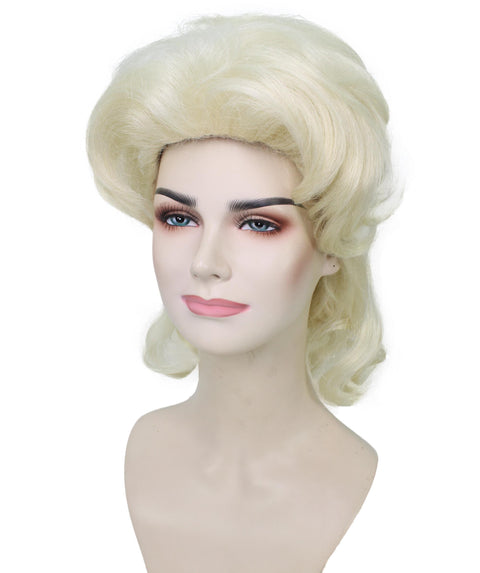 HPO Adult Women’s 60s Sitcom Green Farm Classic Wavy Blonde Wig