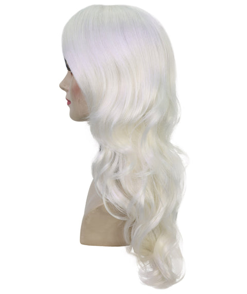 HPO Adult Women's Glow-In-The-Dark Long Curly Wavy Party Wig  in Multiple Color | GID Wigs | Premium Breathable Capless Cap