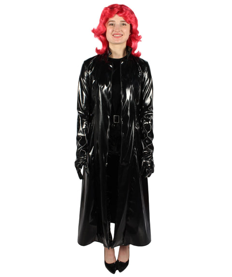 HPO Adult Woman Science Fiction Movie Black Overcoat Costume , Multiple Size Options
