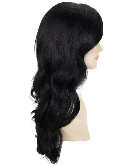 HPO Adult Women's Glow-In-The-Dark Long Curly Wavy Party Wig  in Multiple Color | GID Wigs | Premium Breathable Capless Cap