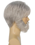 Adult Men's 10" Short Length American Businessman Cosplay Wig and Beard| Synthetic Soft Fiber Hair with Long Beard Included | HPO