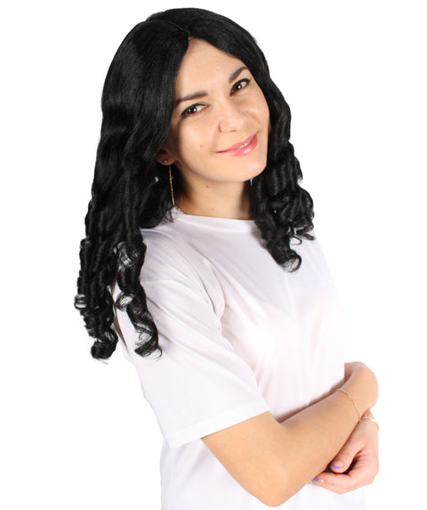 Story Book Curls | Women's Black Color Curly Shoulder Length Trendy Starry Curls Wig