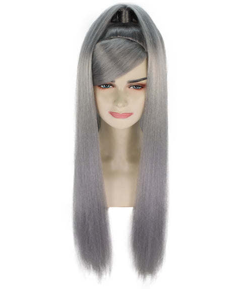 Adult Women's Silver American Pop Star High Ponytail Wig