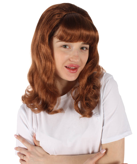 HPO Adult Women’s 60s Hollywood-Style Wavy Brown Wig From Classic Sitcom