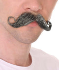 Men's Rollie Fingers Style Moustache Set | Gray Cosplay Facial Hair