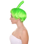 Animation Creature Mens Wig | Green Sexy Cosplay Party Halloween Wig | Premium Breathable Capless Cap