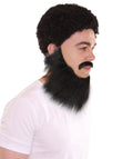 Adult Men's Long Beard and Mustache Set | Perfect For Halloween | Flame-Retardant Synthetic Fiber | Multiple Color Options
