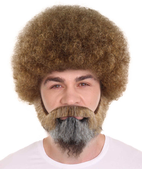 Famous Painter Afro Wig and Mustache Set