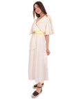 women's white goddess off the shoulder dress for roleplay Hpo|adult Women's Full Length Greek Goddess Costume