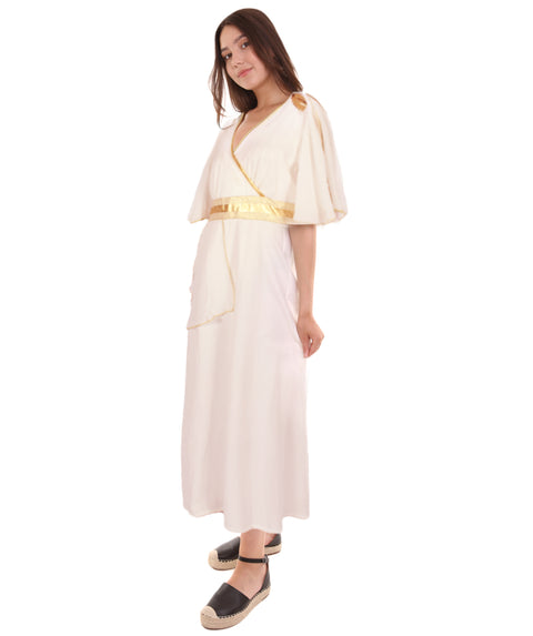 Adult Women's Full Length Greek Goddess Costume | White Cosplay Costume