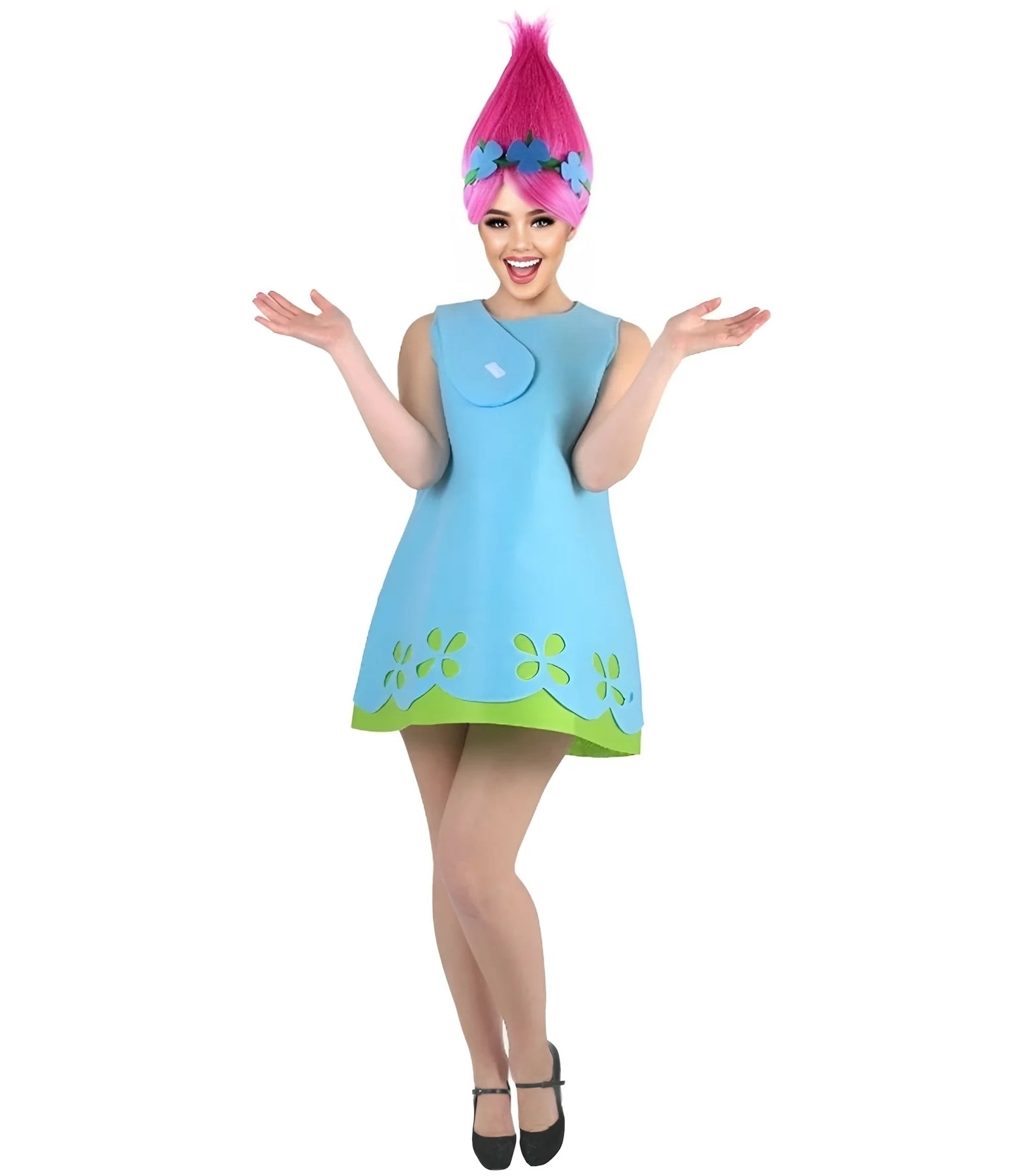 HalloweenPartyOnline Women's Blue Troll Costume Blue Trolls Dress