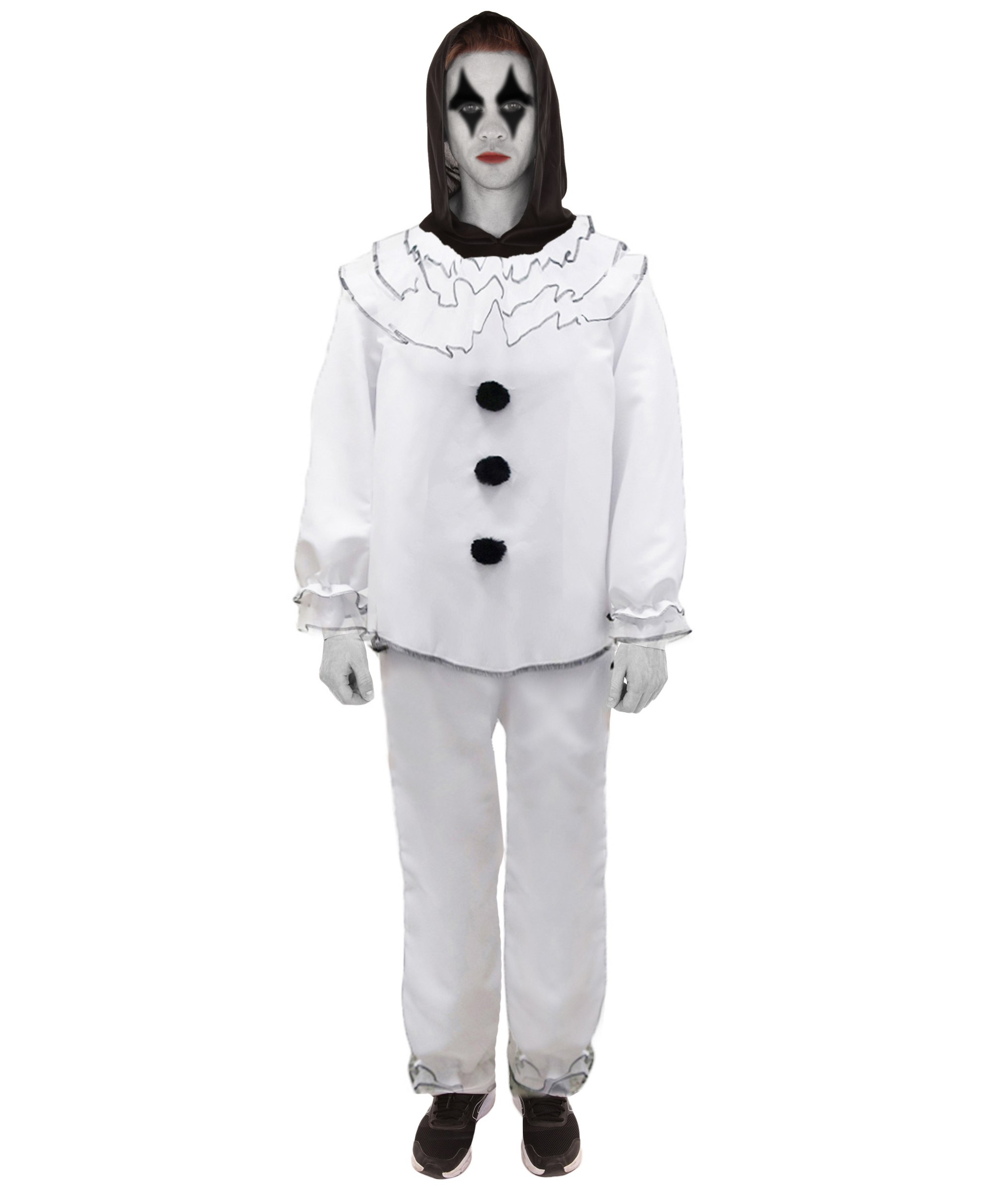 Adult Men's Vintage Clown Scary Costume, White Halloween Costume - XL Adult Men's Vintage Clown Scary Costume, White Halloween Costume - XL