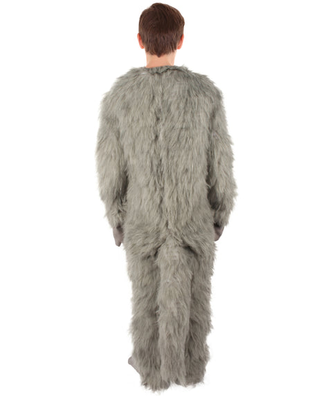 HPO White and Grey Civet Cat Costume  - Long Synthetic Fibers