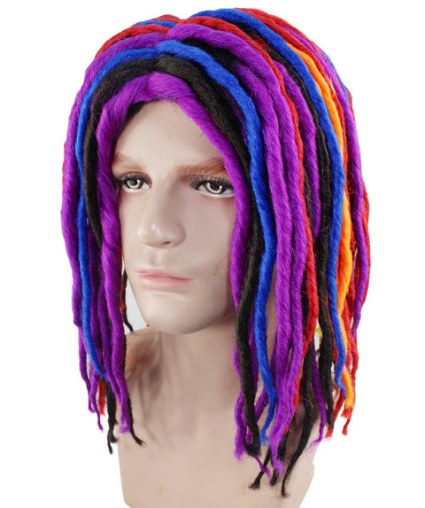  Multi-Colored Celebrity Rapper Dreadlock Wig