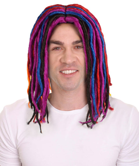  Multi-Colored Celebrity Rapper Dreadlock Wig