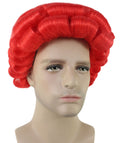 Men Curly Rockstar Wig Red | Premium Breathable Capless Cap