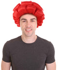 Men Curly Rockstar Wig Red | Premium Breathable Capless Cap