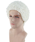 Mens Colonial Curly Judge White Historical Wigs | Premium Breathable Capless Cap