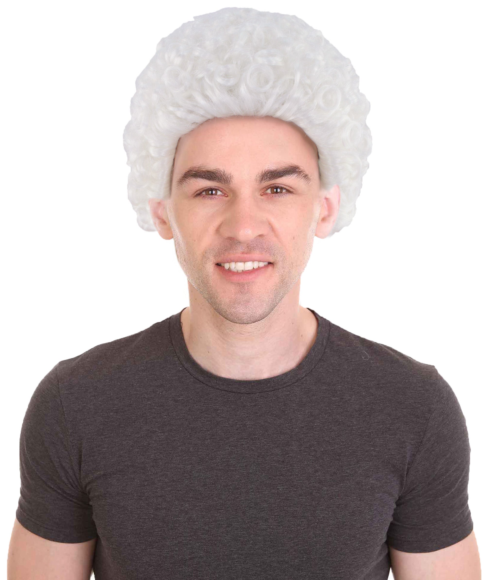 Curly Judge White Historical Wig - HalloweenPartyOnline