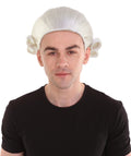 Mens Colonial Judge Historical White Wigs | Premium Breathable Capless Cap
