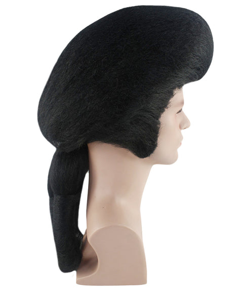 Mens Colonial Wavy Judge Black Historical Wigs | Premium Breathable Capless Cap