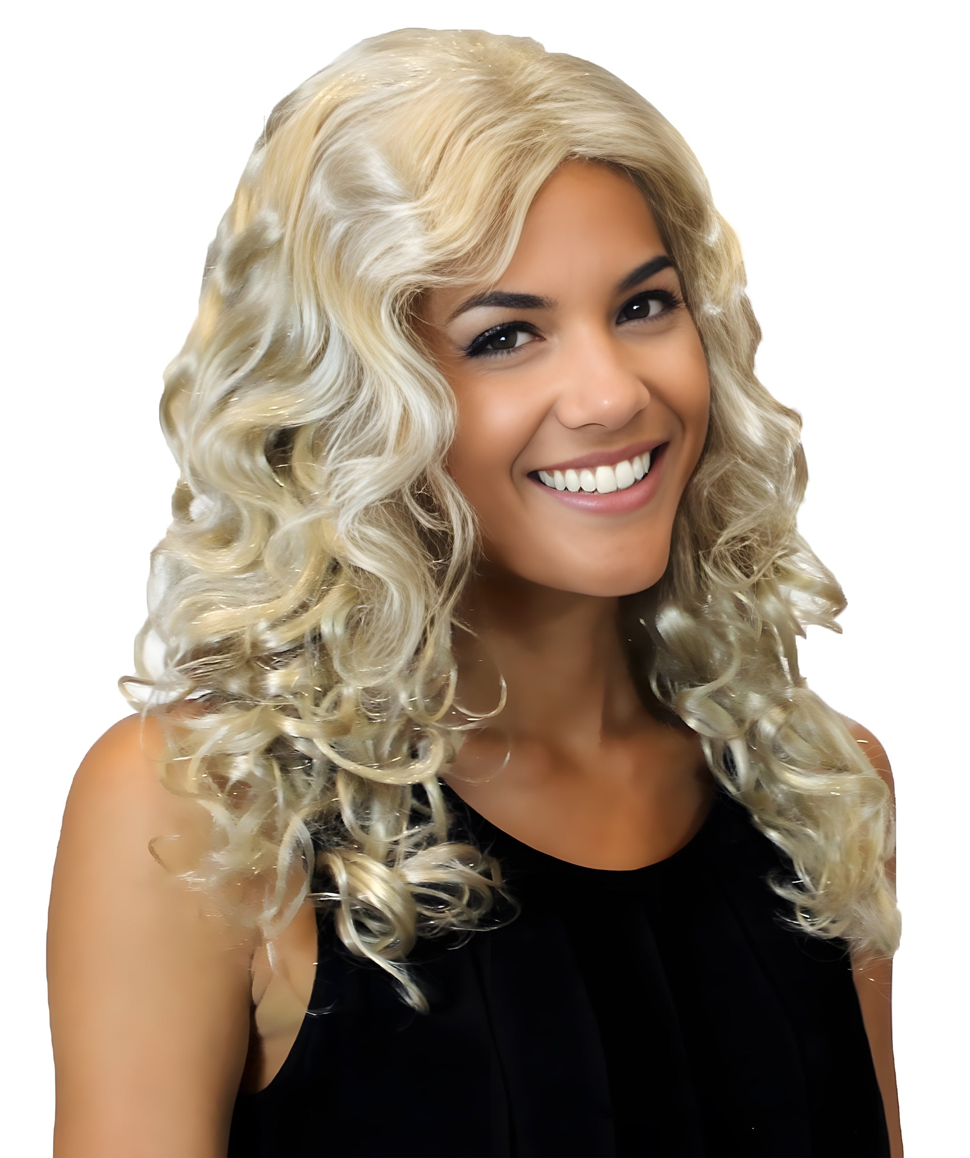Fever Rhianne Wig Adult Blonde Long Soft Curl with Centre Parting 66cm