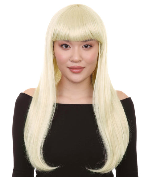 Adult Women's Long Bob Wig, Blonde | Premium Breathable Capless Cap