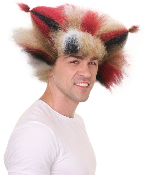 Musical Tri-Color Unisex Wig | Super Size Furry Animal Character Cosplay Halloween Wig | Premium Breathable Capless Cap