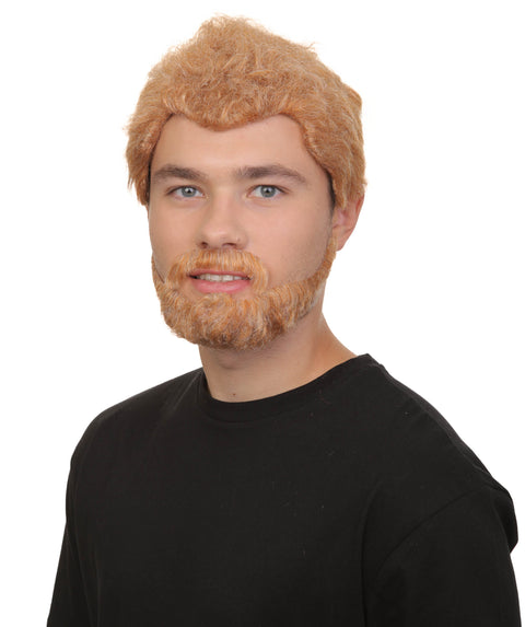 Adult Men's Prince of Wales British Ginger Brown Wig and Beard Set