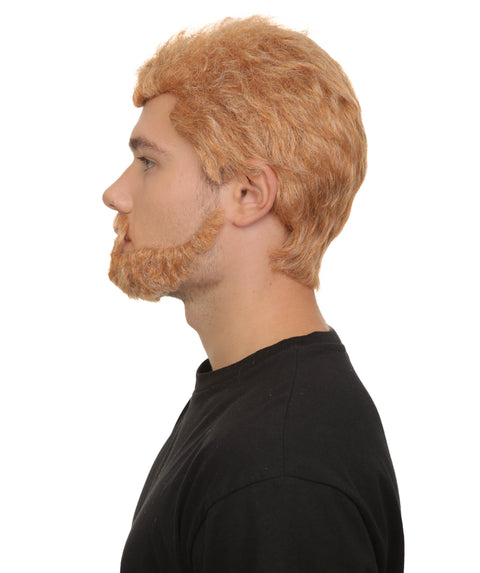 Adult Men's Prince of Wales British Ginger Brown Wig and Beard Set