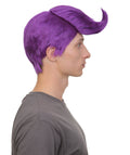 Adult Men’s Animated Movie Wreck Internet Assistant Character Short Purple Wig | Flame-retardant Synthetic Fiber