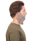 Adult Men's Medium Length Silver Garibaldi Beard, Synthetic Fiber