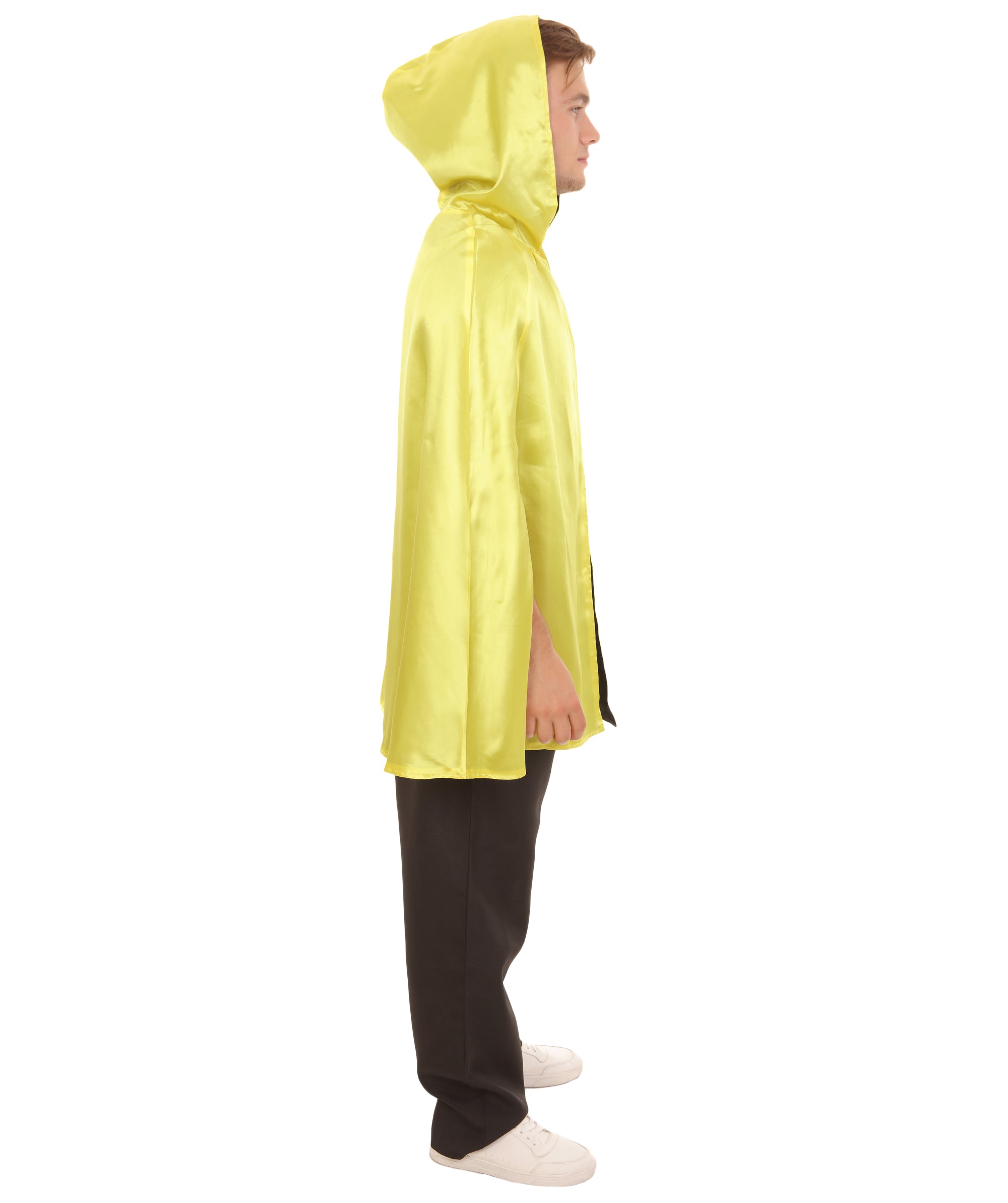 Cape Mens Hooded Black With Collar Adult Costume Male main image 0