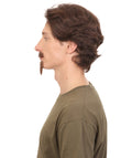 HPO Adult Men's Fake Human Hair French Emperor Holiday Doc Mustache Goatee Brown