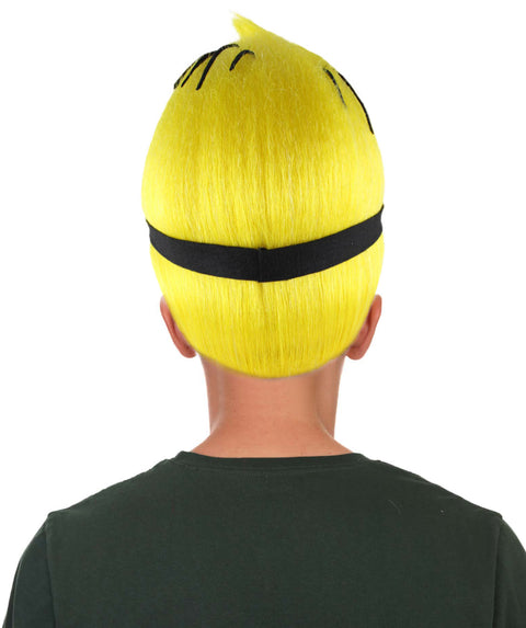 Men's Pointy Yellow Animation Helper Cartoon Wig with Eyes
