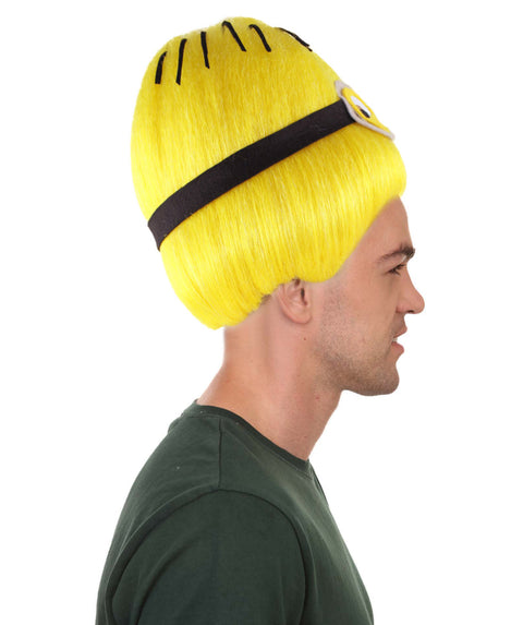 Men's Pointy Yellow Animation Helper Cartoon Wig with Eyes