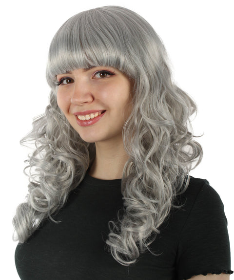 Women's Wig for Cosplay Anti-Hero Girl , Long Curly Party Ready Fancy Cosplay Halloween Wigs , Premium Breathable Capless Cap