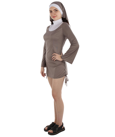 Adult Women's Naughty Nun Costume | Grey Cosplay Costume