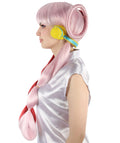 Adult Women’s Japanese Furious Manga Character Mixed Color Pink & Red Anime Wig | Best for Halloween | Flame-retardant Synthetic Fiber
