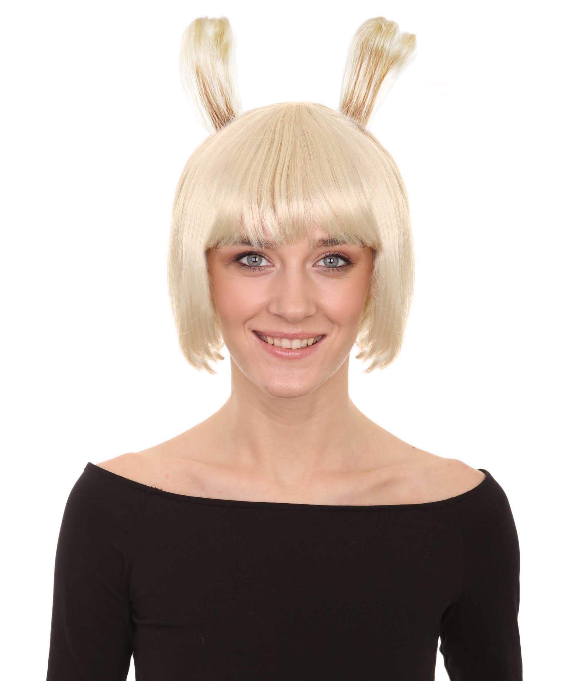 Wig Rabbid Rabbit Blonde Womens Bob Wig - HalloweenPartyOnline